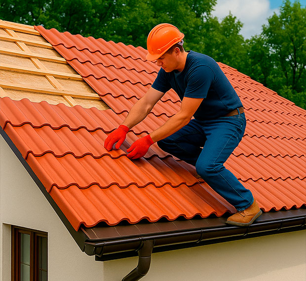 Кровля из керамической черепицы в Боброве