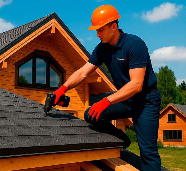 Монтаж кровли из мягкой черепицы в Боброве