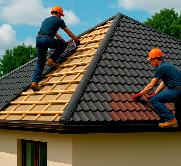 Монтаж шатровой крыши в Боброве