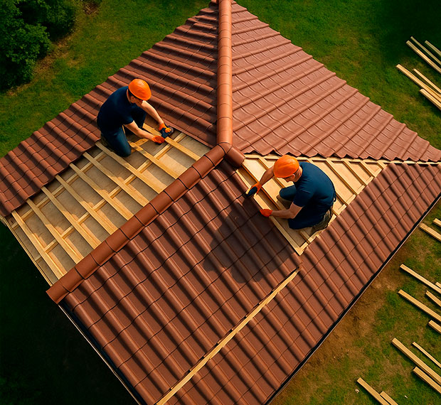 Монтаж 2-скатной крыши в Боброве