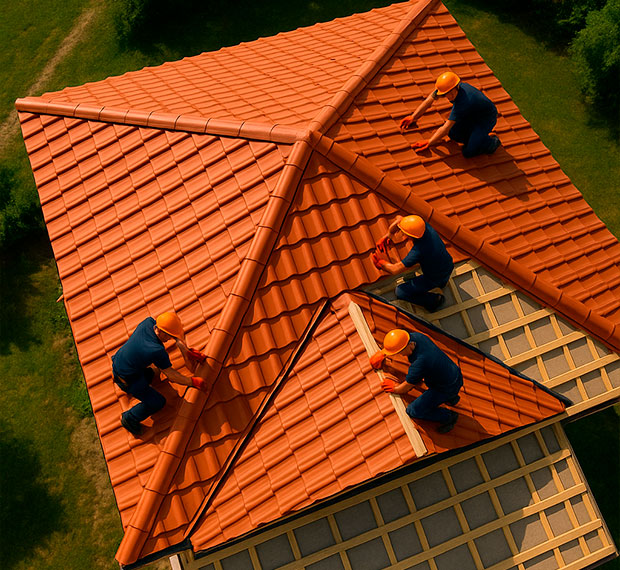 Монтаж 3-скатной крыши в Боброве